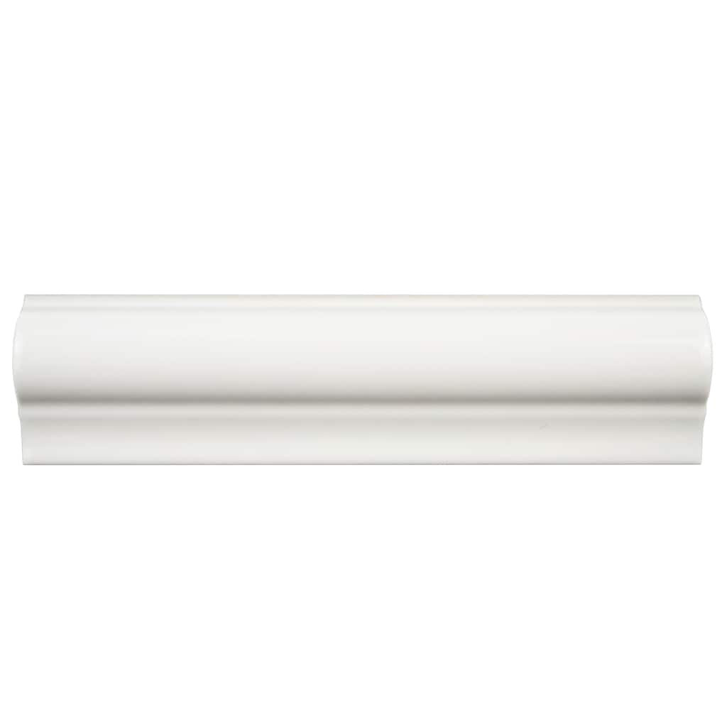 Merola Tile Antigua Moldura Blanco 2" x 8" Ceramic Wall Trim - (1 Tile)