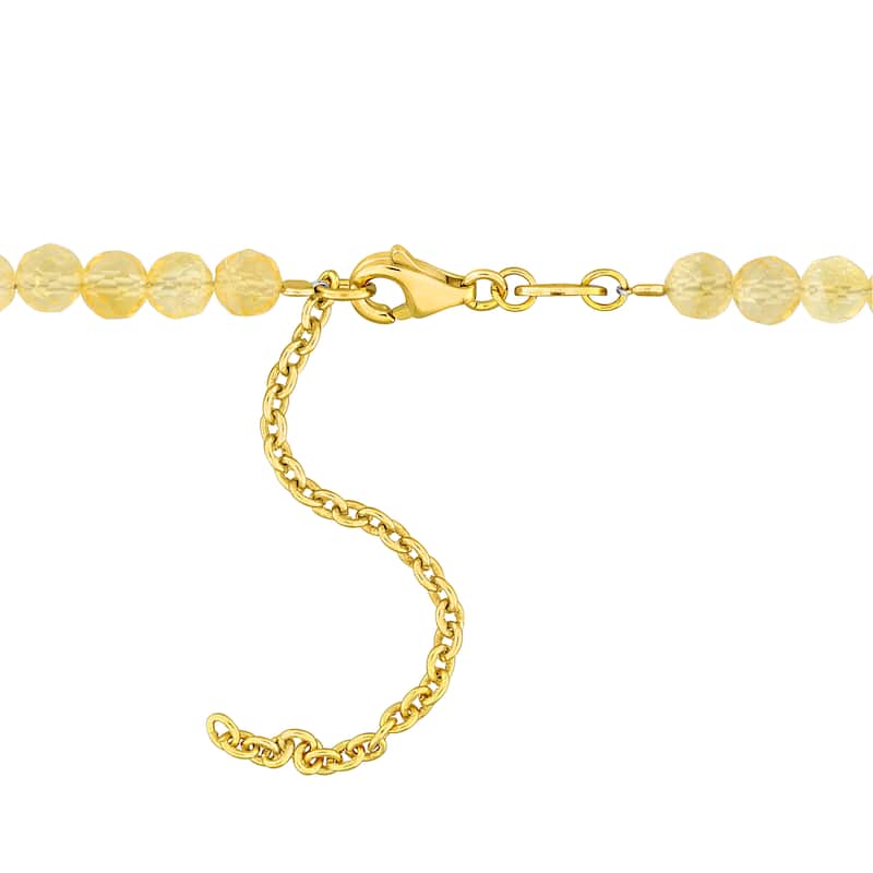 Miadora 9.44ct TGW 4.5mm Citrine Bead Necklace in Yellow Sterling Silver