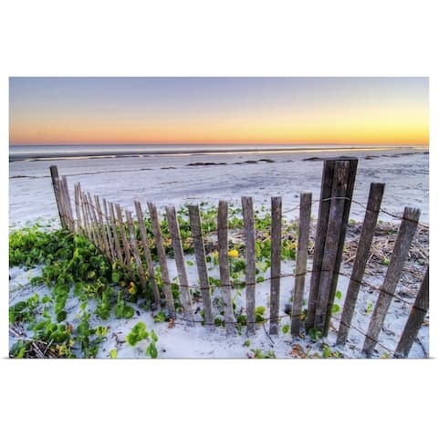 "A beach fence at sunset on Hilton Head Island, South Carolina." Poster Print - Multi