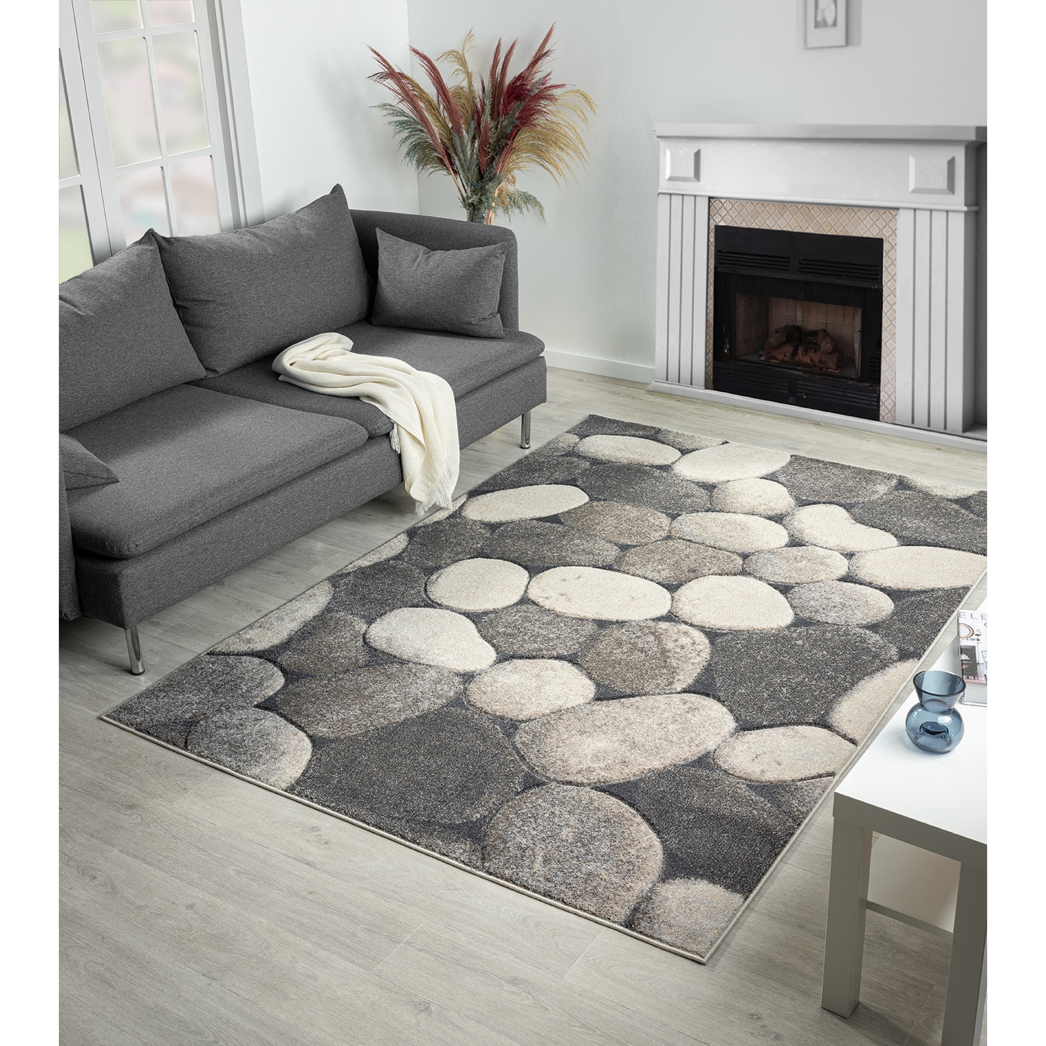 MDA Rugs Fresco Collection Brown/Dark Grey Abstract Area Rug