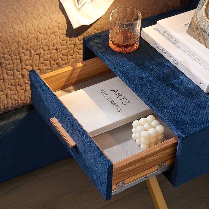 Rossetta Queen Size Bed Frame with Vertical Channel Tufted Wingback Headboard, Easy Assembly