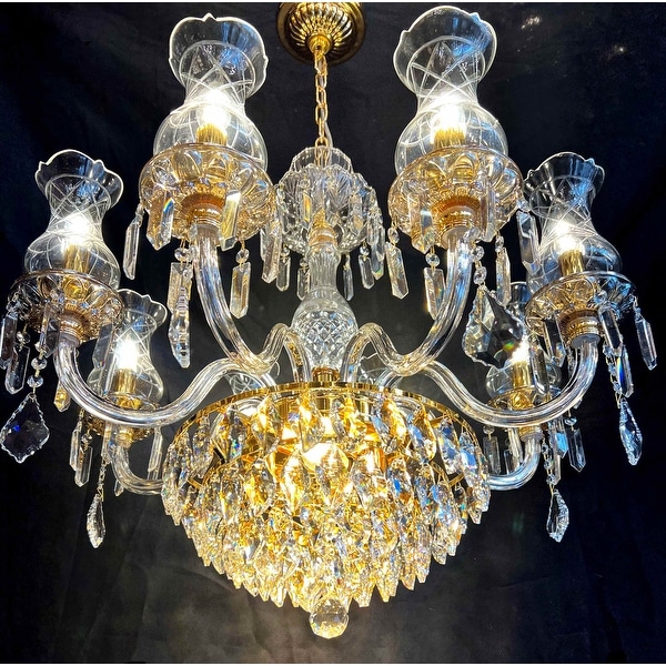 Vintage Crystal Chandelier Gold Pendant Chandelier 10 Lights On Sale Bed Bath Beyond 37989425