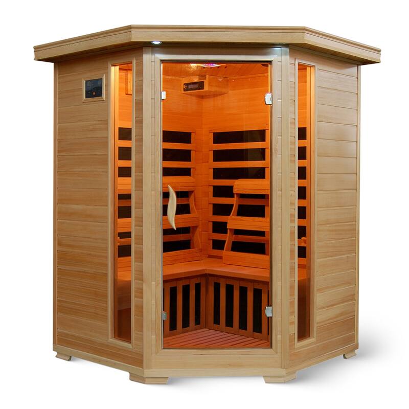 HeatWave Santa Fe 3-Person Hemlock Infrared Sauna with 7 Carbon Heaters