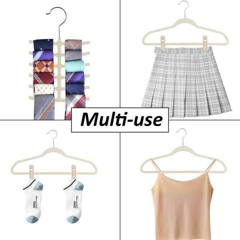 100 Pack Hanger Sets Heavy Duty Velvet Hangers Non Slip &Ultra Thin, Six Colors Option Clothes Hangers