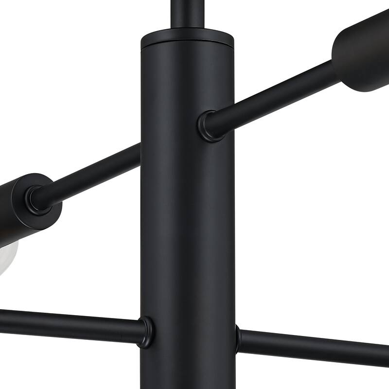 Arlo 14.25 in. 4-Light Matte Black Minimalist Semi Flush Mount with Bare Bulbs for Dining Rooms - 9