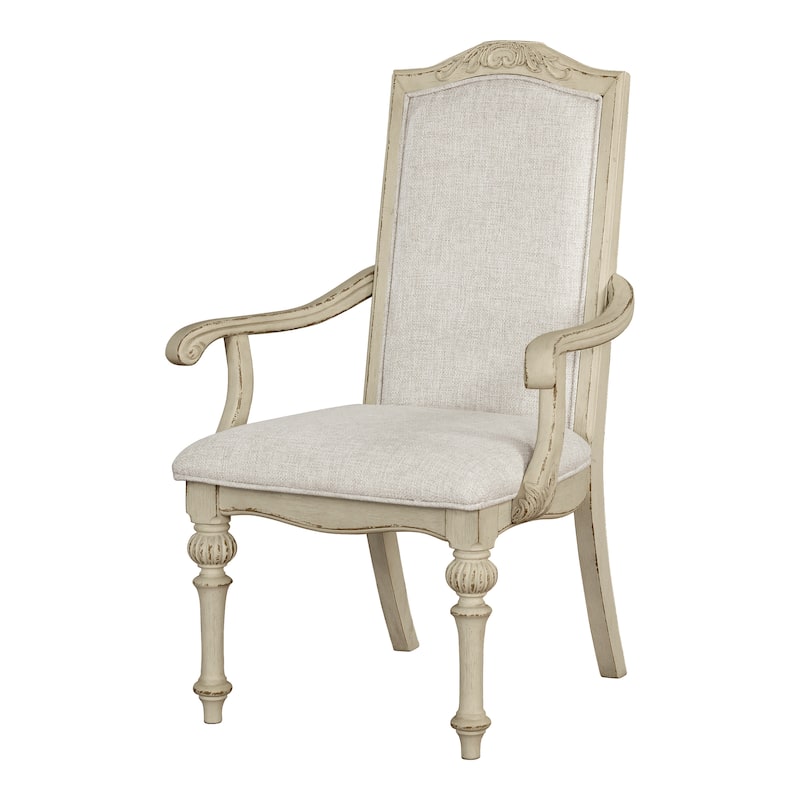 The Gray Barn Caelum Farmhouse Antique White Formal Arm Chairs (Set of 2)