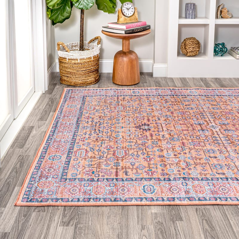 JONATHAN Y Kemer All-Over Persian Machine Washable Multi Area Rug