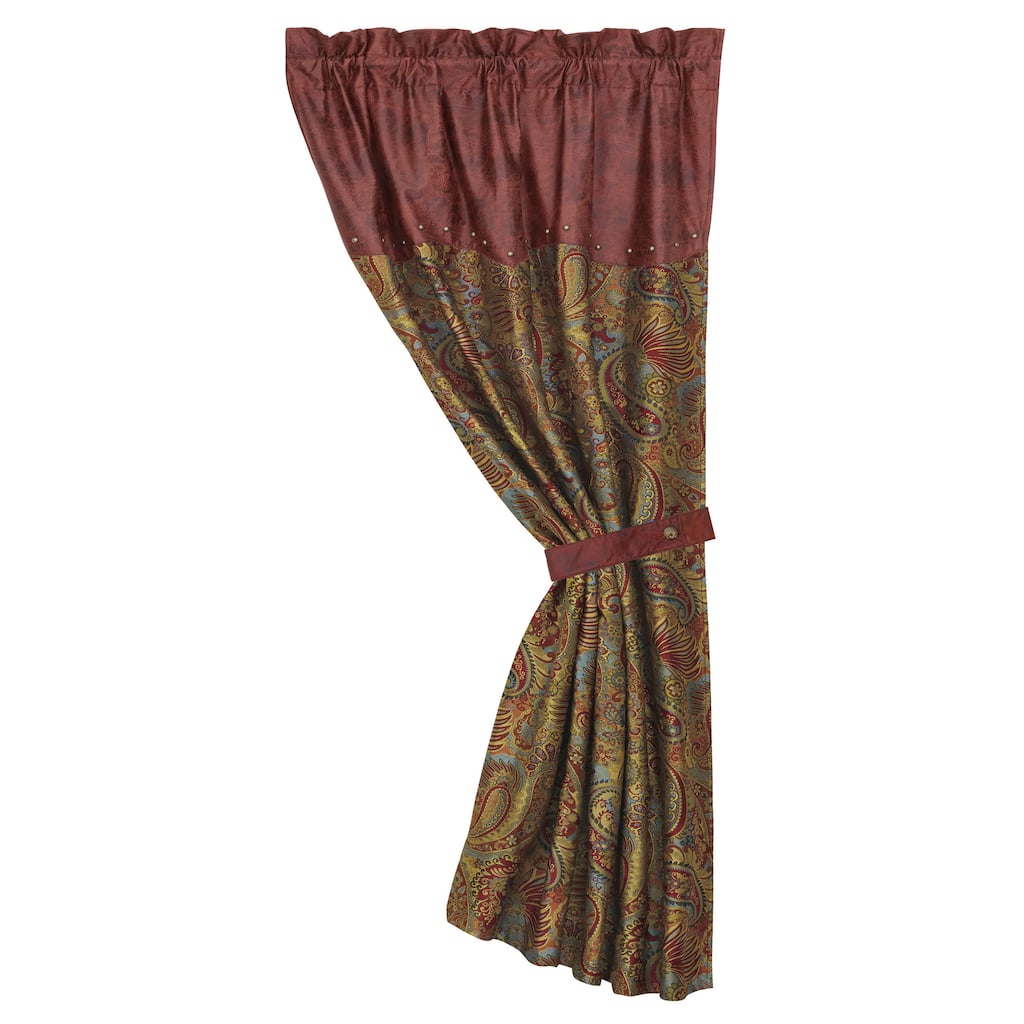 Paseo Road by HiEnd Accents San Angelo Red & Paisley Curtain, 48"x84"
