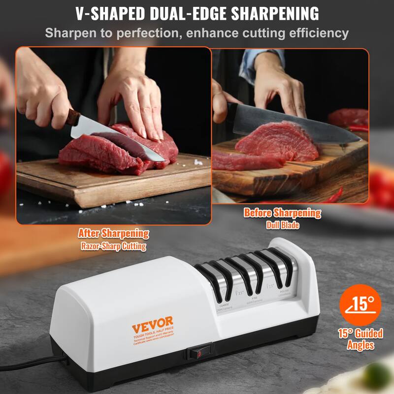 VEVOR Electric Knife Sharpener,3 Stages Kitchen Knife Sharpener for