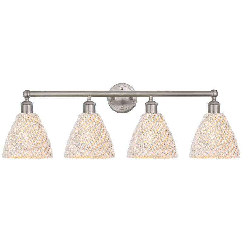 Innovations Lighting Endless Possibilities Edison - Bristol Natural - 4 Light 35" Bath Vanity Light - Brushed Satin Nickel
