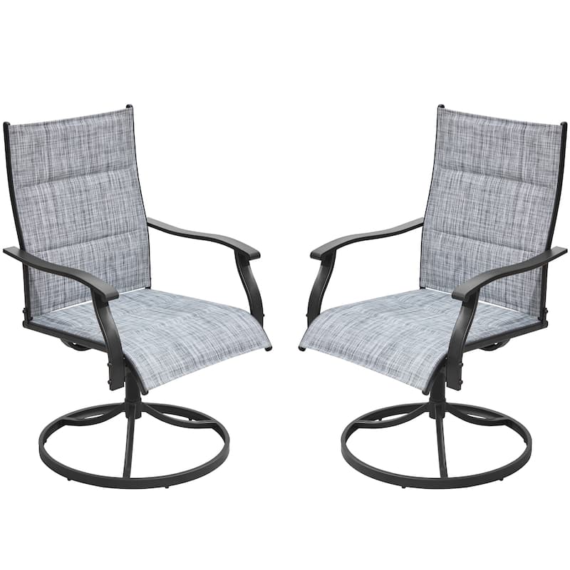EROMMY Outdoor Swivel Patio Chairs 2/4 Pack, High-Back Textilene Dining Rocker Chairs with Metal Frame