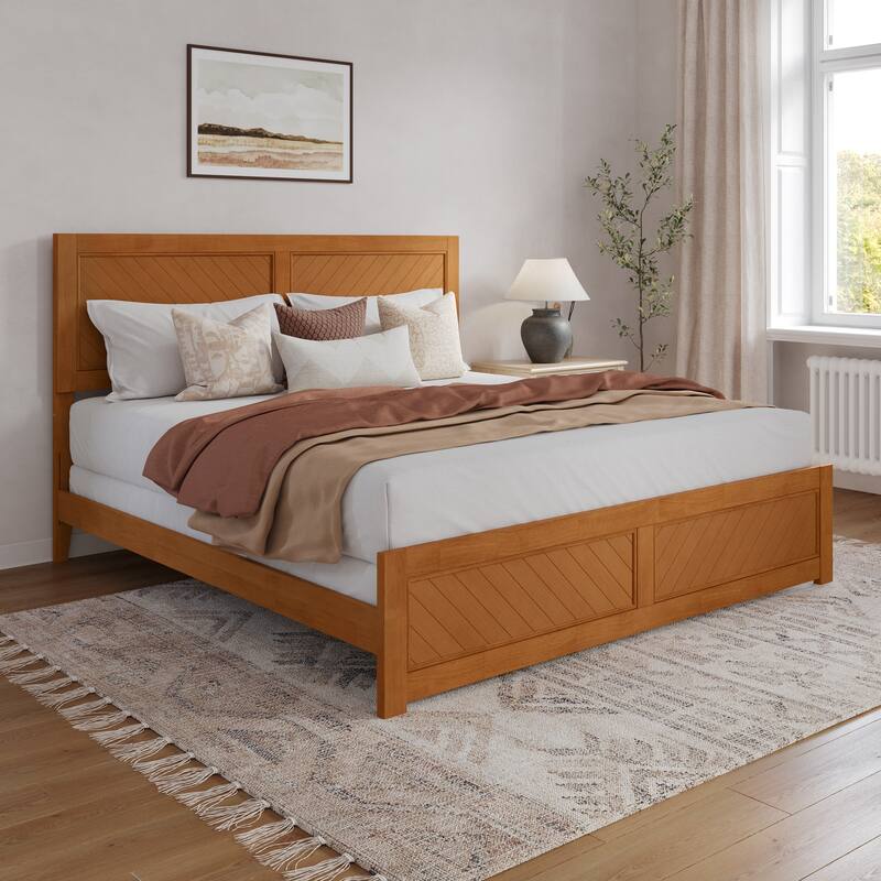 Canyon Foundation Bed Frame with Matching Footboard - Light Toffee - King