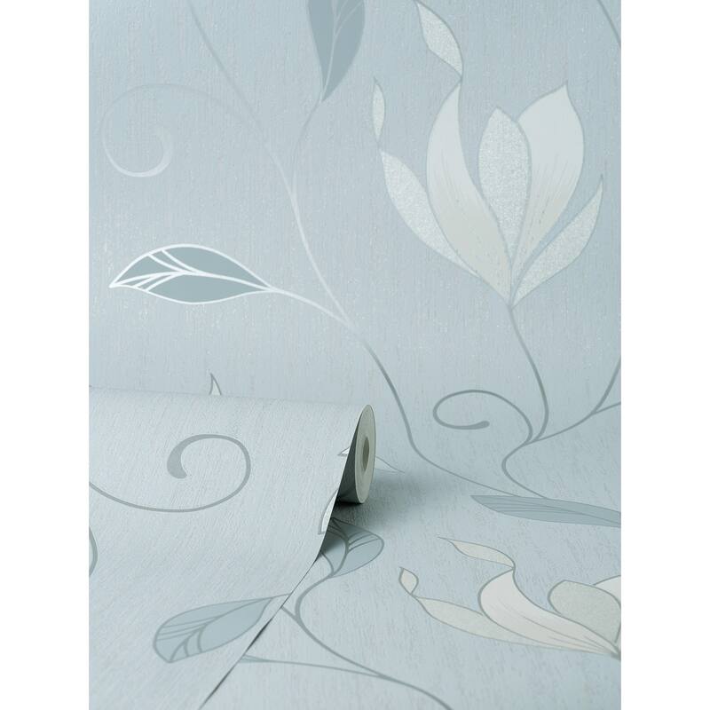 Fine Decor Synergy Light Blue Floral Wallpaper