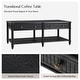preview thumbnail 12 of 22, HULALA HOME Derk Transitional 47"W Spindle Fluted Rectangular Storage Coffee Table with Solid Wood Drawers