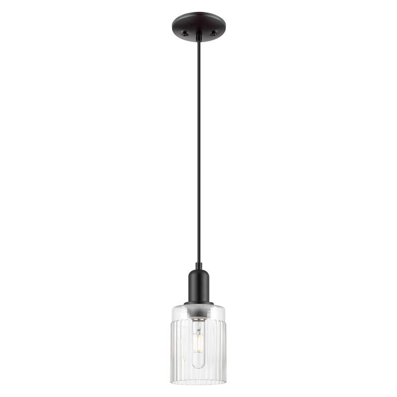Innovations Lighting Endless Possibilities Arcadia - Hadley - 1 Light 5" Cord Hung Mini Pendant - Clear/Matte Black