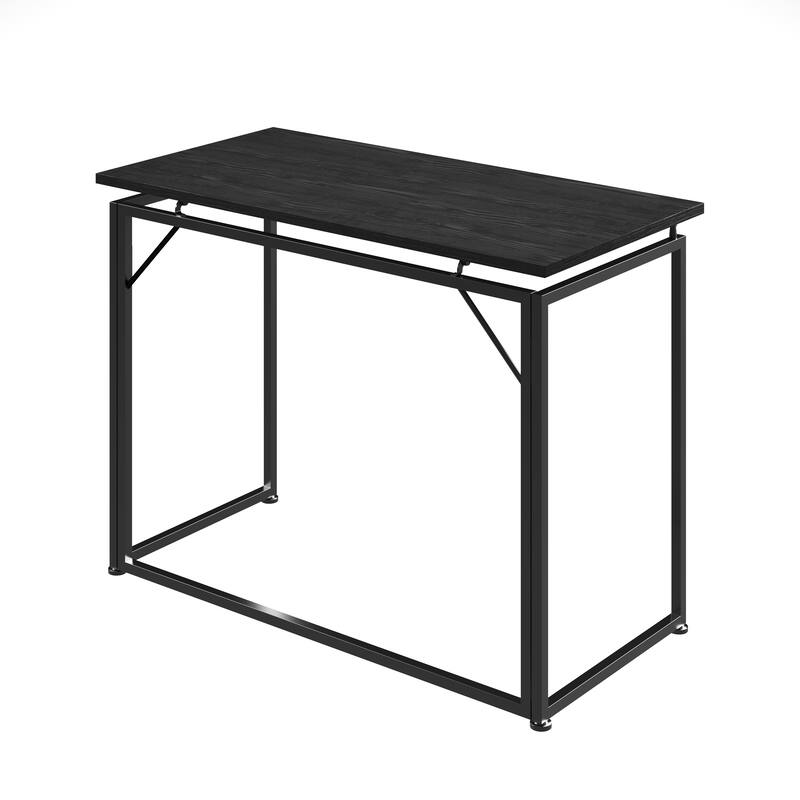 Space-Saving Folding Computer Desk - Convenient, Collapsible Design with Sturdy Steel Legs for Small Rooms