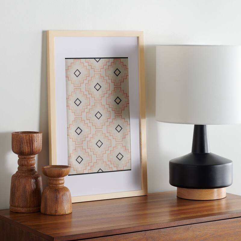 SAFAVIEH Wiebke 23-inch Ivory/Dark Beige Framed Textile Wall Art