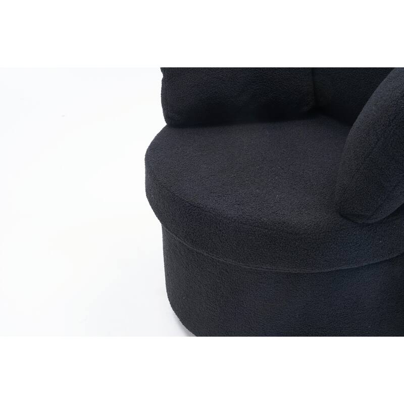 360° Swivel Chair with Storage and Throw Pillows