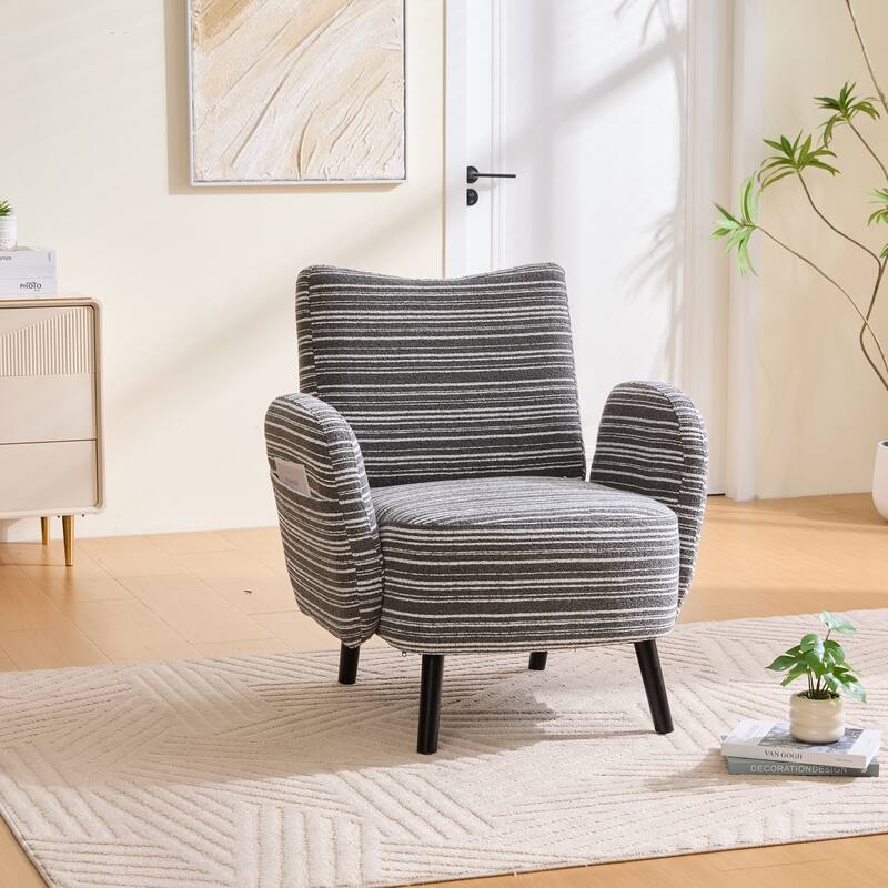 Modern style armchair with sanded fabric