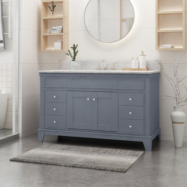 Feldspar Wood and Carrara Marble Vanity by Christopher Knight Home. Opens flyout.