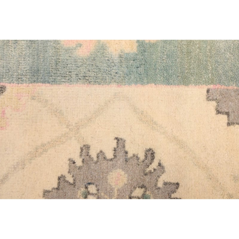 ECARPETGALLERY Hand-knotted Modern Oushak Teal Wool Rug - 9'8 x 14'1