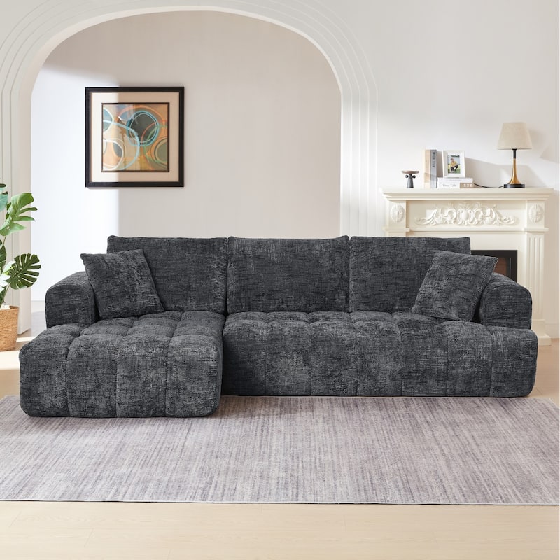 108.2" L-Shaped Chenille Luxury Oversized Sectional Sofa Free-combined Sofa, No Assembly Required