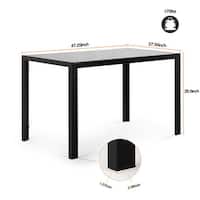 Black tempered glass-topped dining table - Bed Bath & Beyond - 35989682