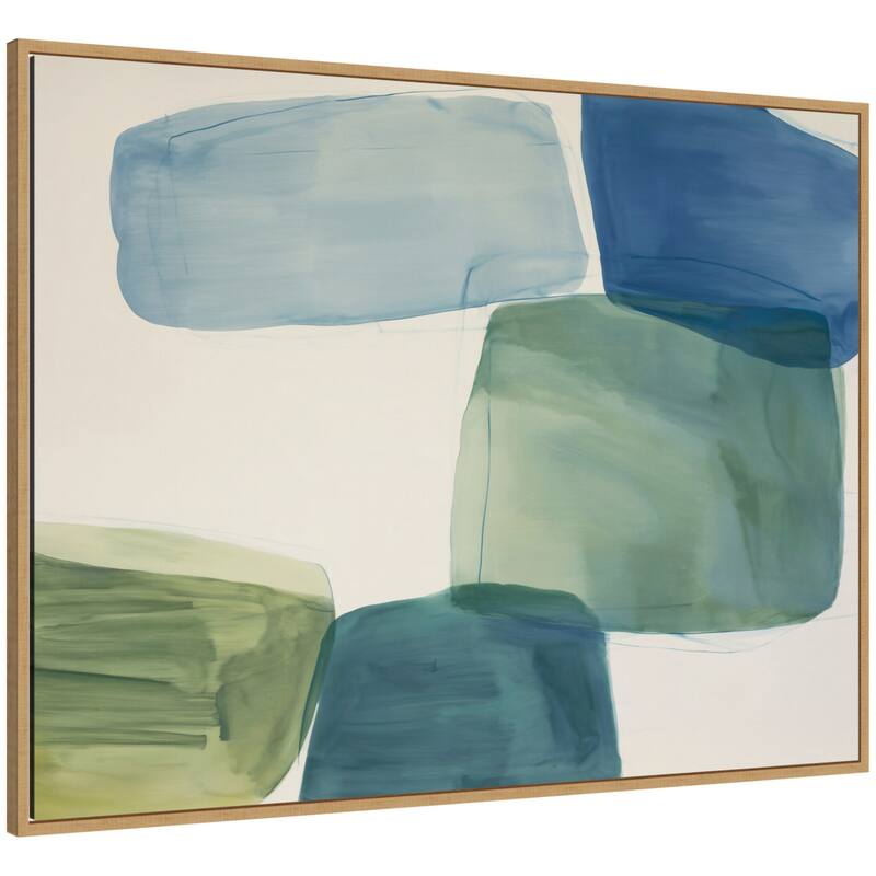 Kate and Laurel Coastal Calm II by Amy Lighthall Framed Canvas Wall Art Print - 42 x 32