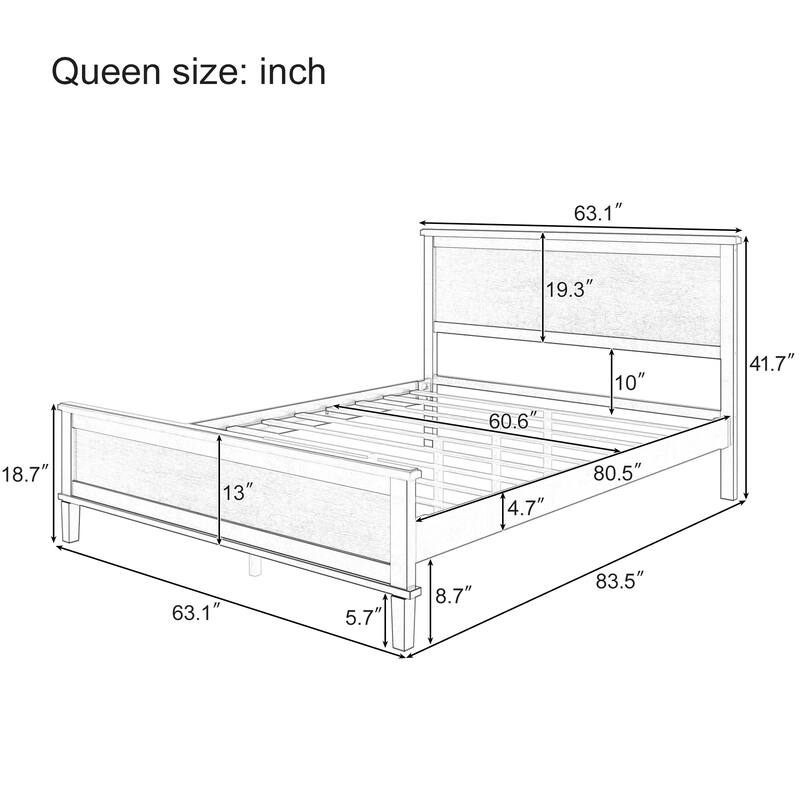 Stylish & Durable Design Modern Wood Platform Bed by Harper&Bright Designs