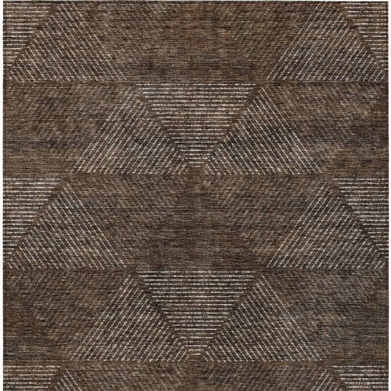 HomeRoots Geometric Transitional Rectangle Outdoor Rug
