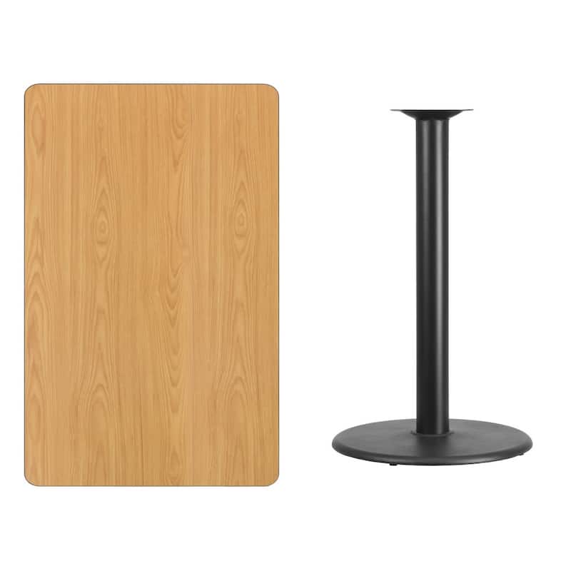 30'' x 48'' Rectangular Laminate Table Top with 24'' Round Bar Height Table Base - 30"W x 48"D x 43.125"H