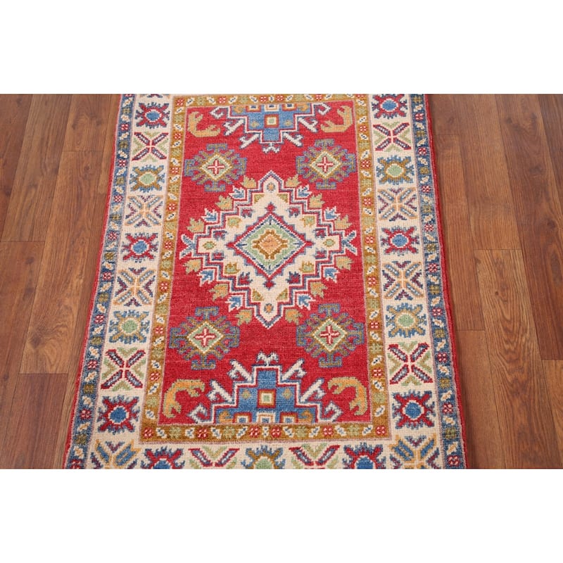 Kazak Oriental Accent Rug Hand-Knotted Traditional Wool Carpet - 2'1" x 3'0"
