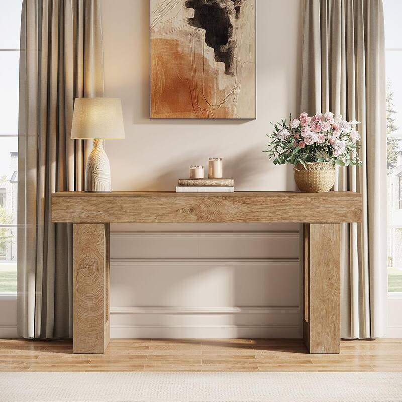 63" Wooden Console Table, Rectangular Sofa Table for Behind Couch, Entryway, HallwayLiving Room