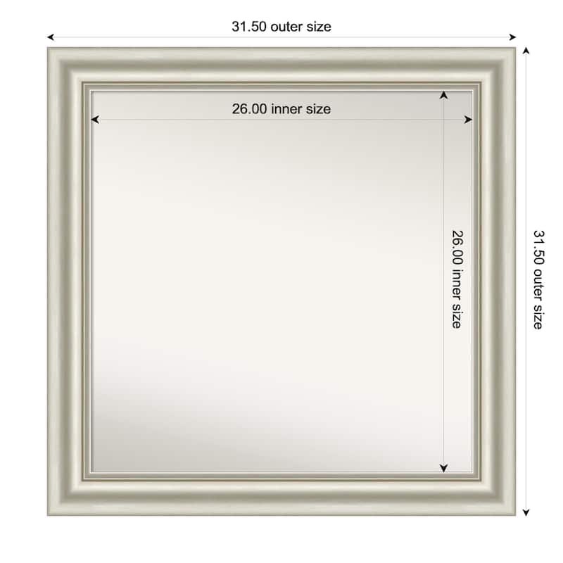 Sophia Non-Beveled Framed Wall Mirror - 32 x 32 in - Sophia Silver