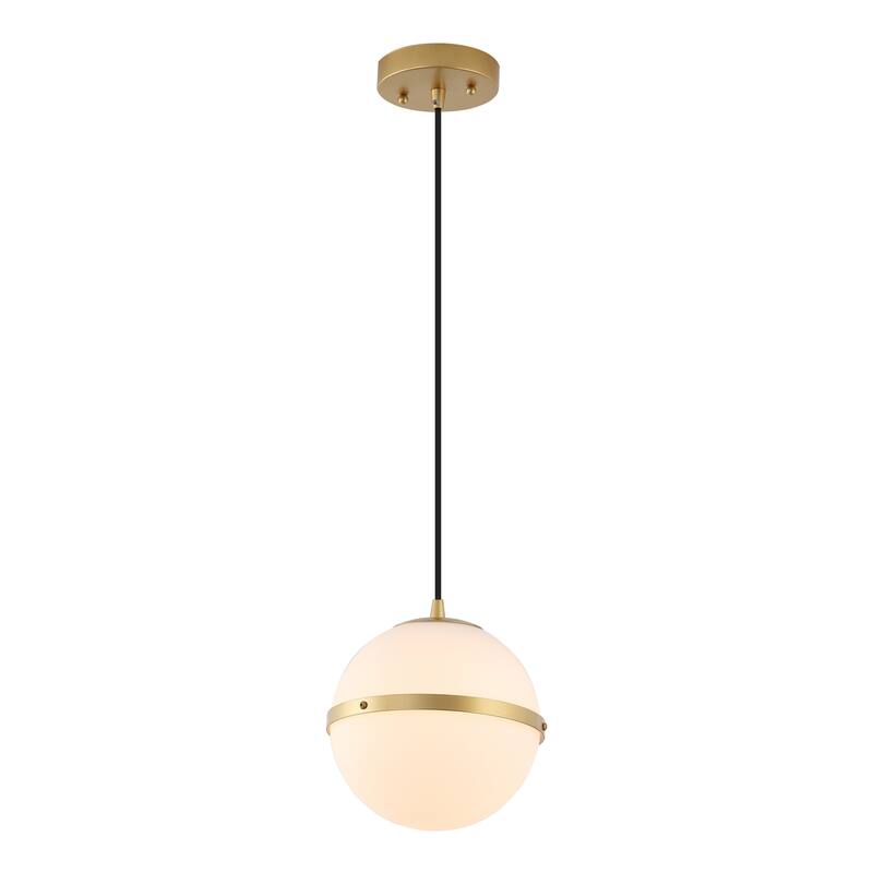 Porter 8" Modern Minimalist Globe LED Pendant Light, By JONATHAN Y
