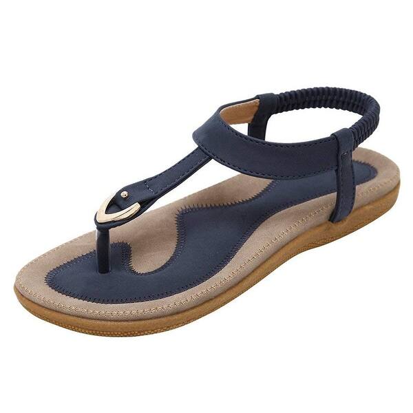 Shop Harence Women S Casual Summer Shoes Ankle T Strap Thong Flat