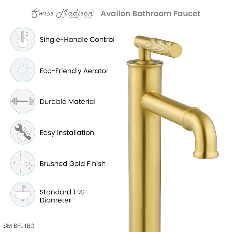 Avallon Single Hole, Single-Handle Sleek, High Arc Bathroom Faucet