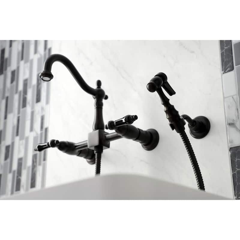 Kingston Brass Duchess 1.8 GPM Wall Mounted Widespread Bridge Kitchen