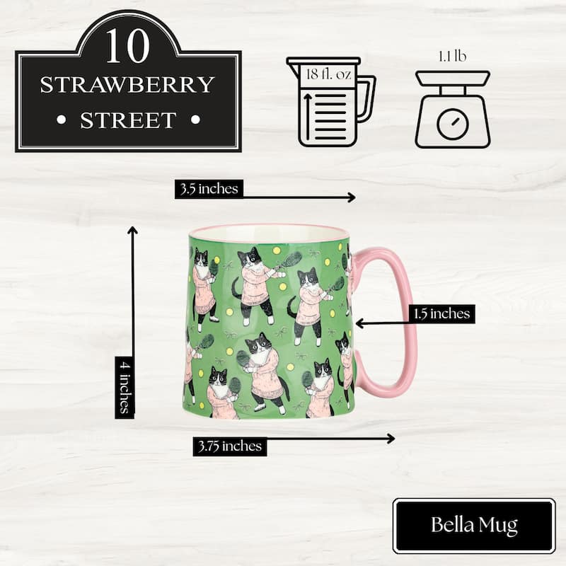 10 Strawberry Street Bella Animal Mugs, Set of 4