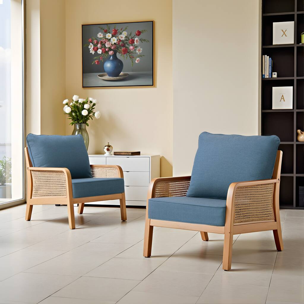 24 x 24 x 5.5 in Outdoor Patio Seat Sunbrella Fabric Cushion Set