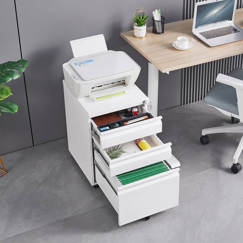 Versatile Lockable Mobile Filing Cabinet for Office and Study, Enhancing Organization