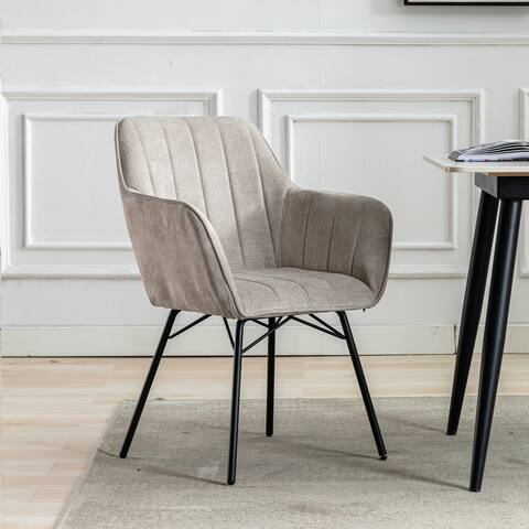 Modern Dining Room Chair Tufted Accent Chair with Metal Legs
