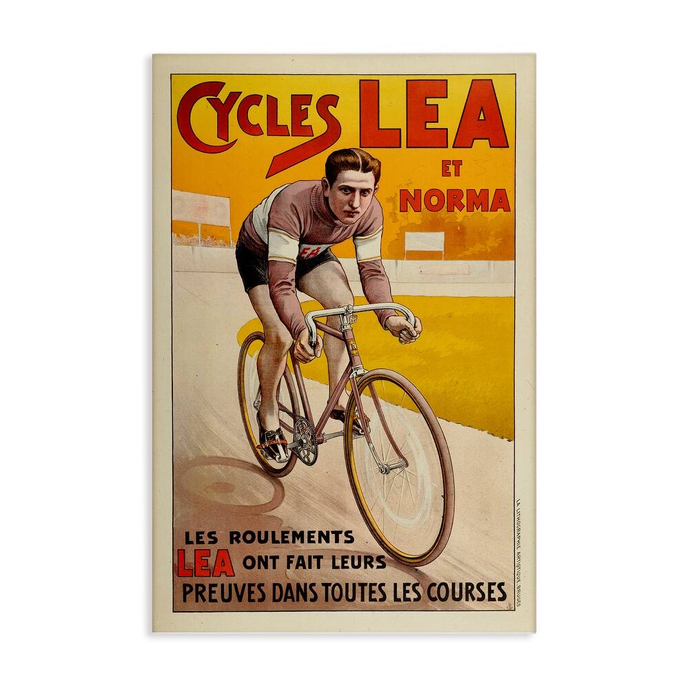 Stupell Yellow Antique Cycling Poster Canvas Wall Art Design By Marcus Jules
