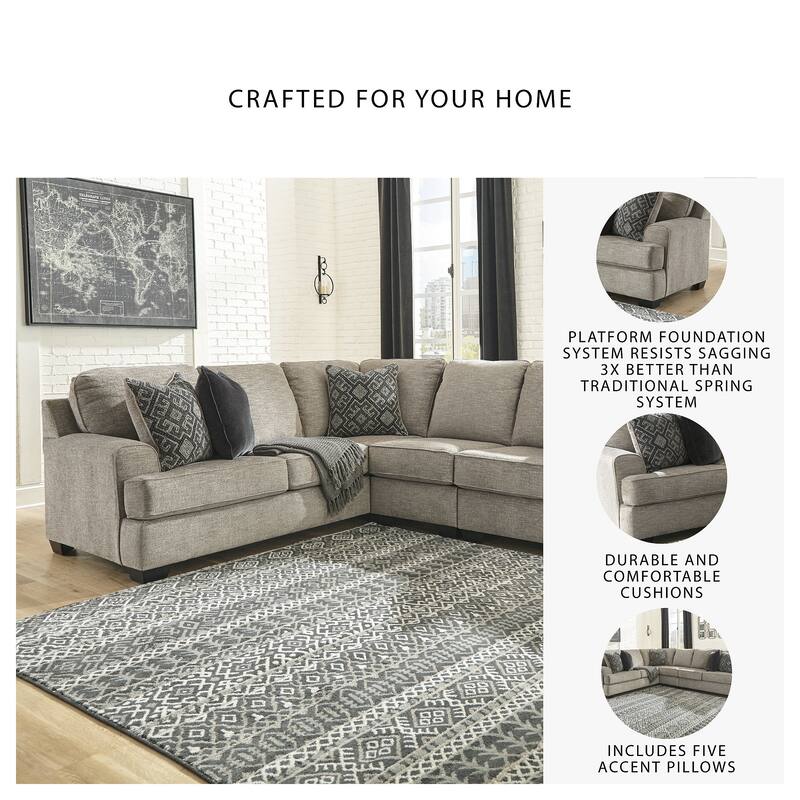 Signature Design by Ashley Bovarian Beige and Grey 3-Piece Sectional Sofa