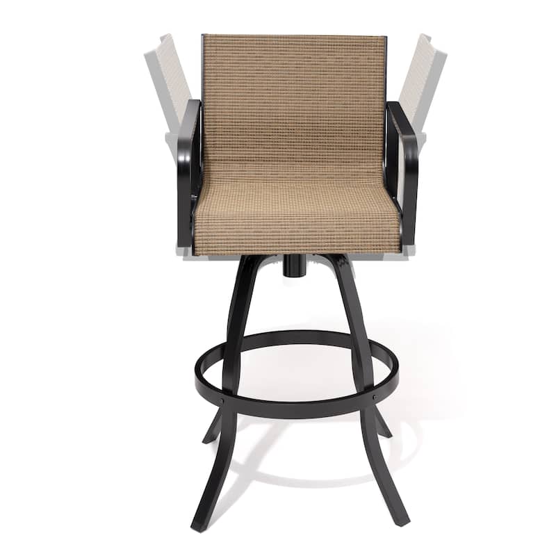 Outdoor Patio Aluminum Sunbrella Fabric Swivel Barstools