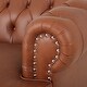 preview thumbnail 7 of 15, Litch Chesterfield Leather Tufted 3 Seater Top Grain Sofa by Christopher Knight Home