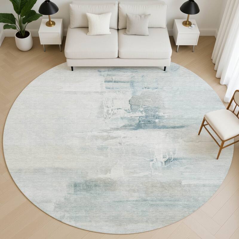 Premium Washable Super Soft Abstract Mayfield Rug - Sky - 8' x 8'