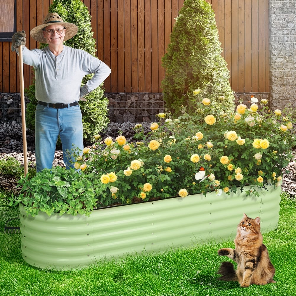 Aoodor 6-in-1 Modular Aluzinc Metal Raised Garden Bed Kit