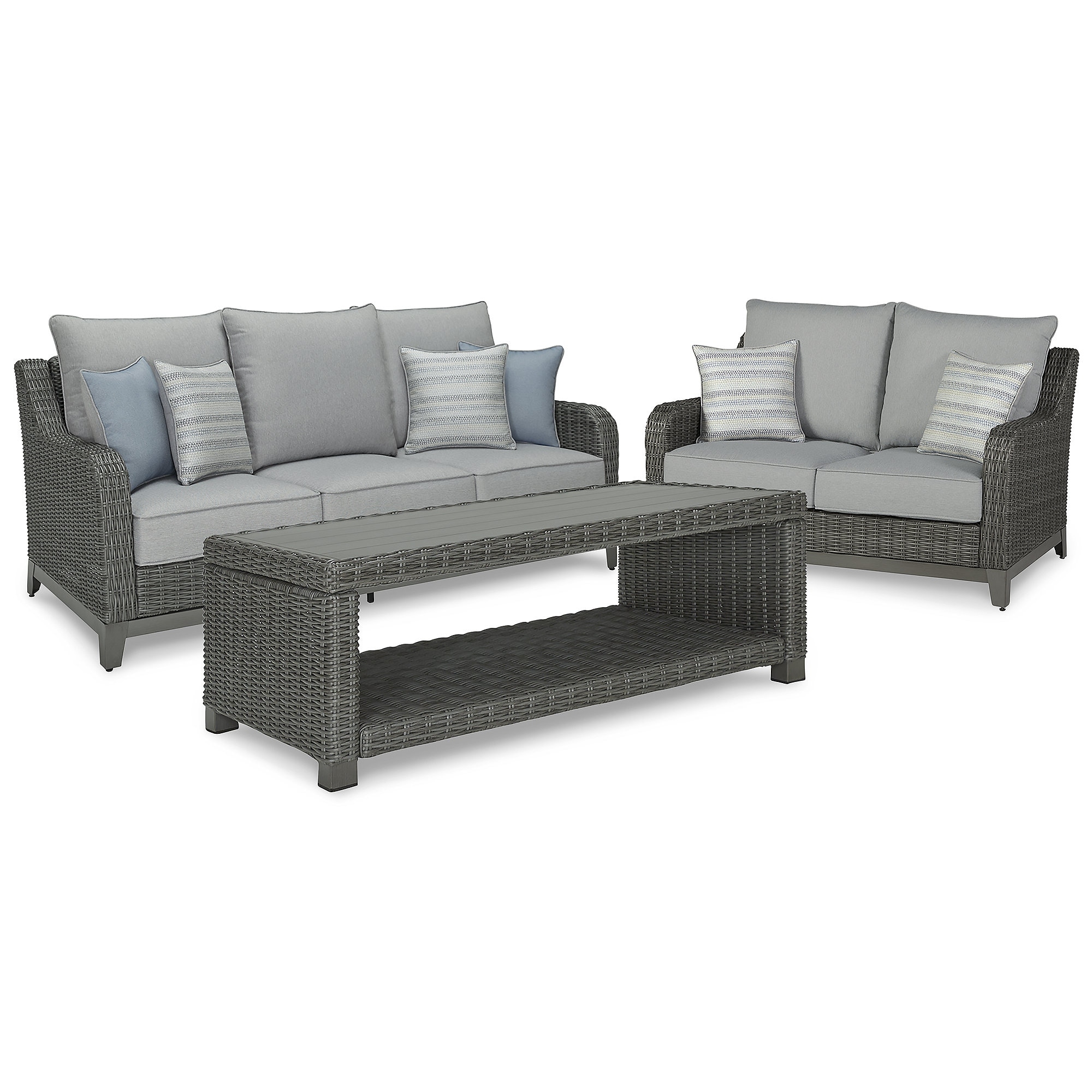 Elite Park 3 Piece Outdoor Seating - Gray Elite Park 3 Piece Outdoor Seating - Gray