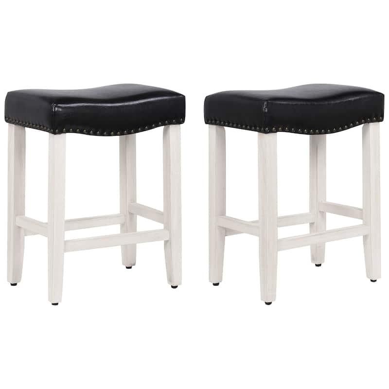 Jameson Upholstered Polyester Antique White 24 Inch Counter Stool (Set Of 2)